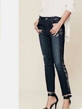 Free People Jeans with Glass tuxedo details